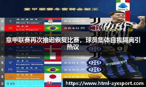 意甲联赛再次推迟恢复比赛，球员集体自我隔离引热议